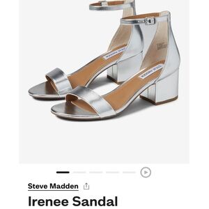 Steve Madden Silver Block Heel Sandals